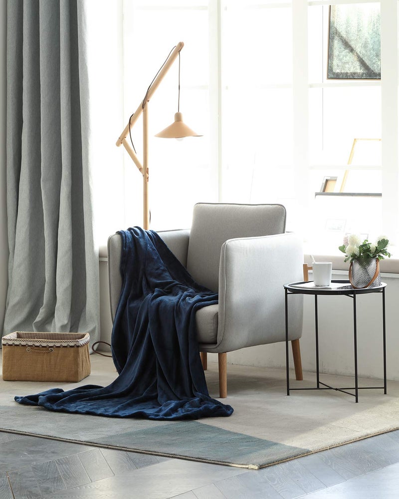 KMUSET Fleece Blanket Navy Queen Size Lightweight Cozy Plush Microfiber Solid Bed Blanket Factory Shop - Image 5